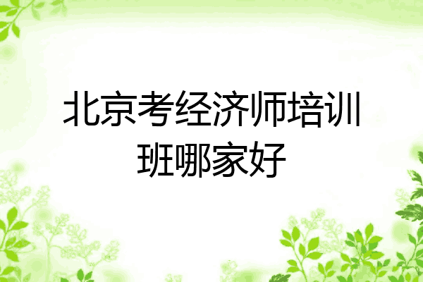 北京考经济师培训班哪家好
