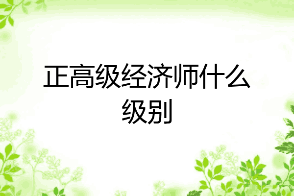 正高级经济师什么级别