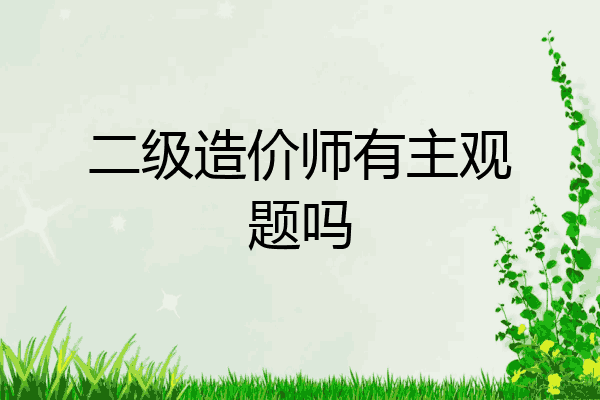 二级造价师有主观题吗