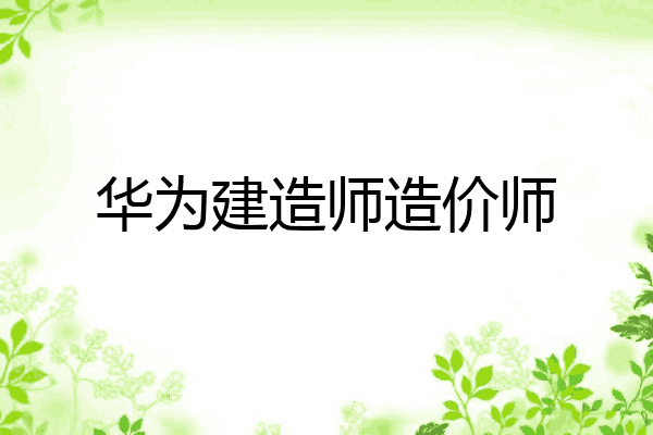 华为建造师造价师