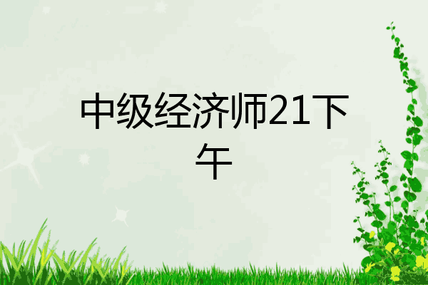 中级经济师21下午