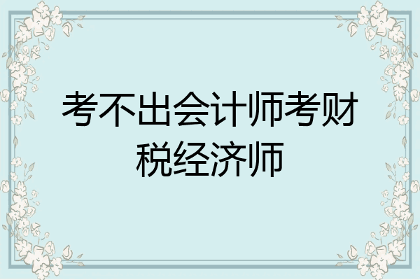 考不出会计师考财税经济师
