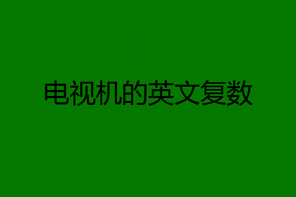 电视机的英文复数