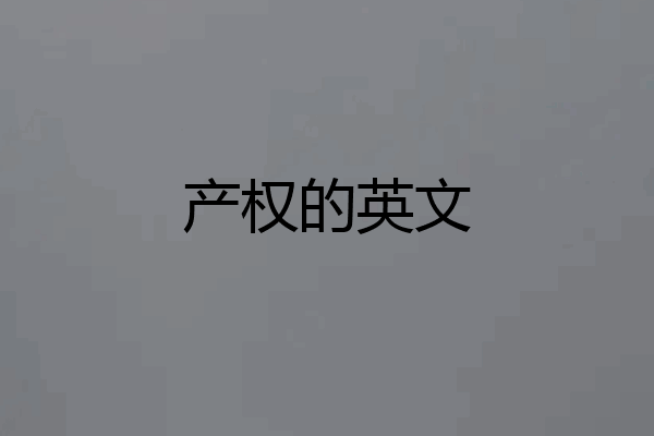 产权的英文