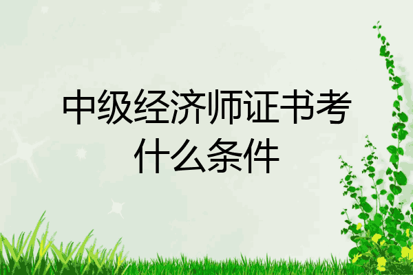 中级经济师证书考什么条件
