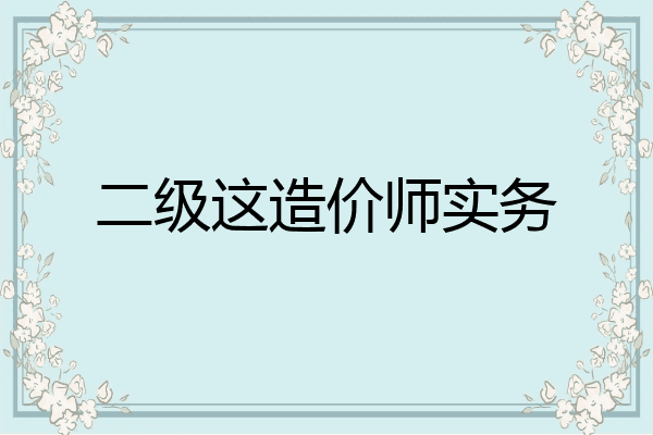 二级这造价师实务