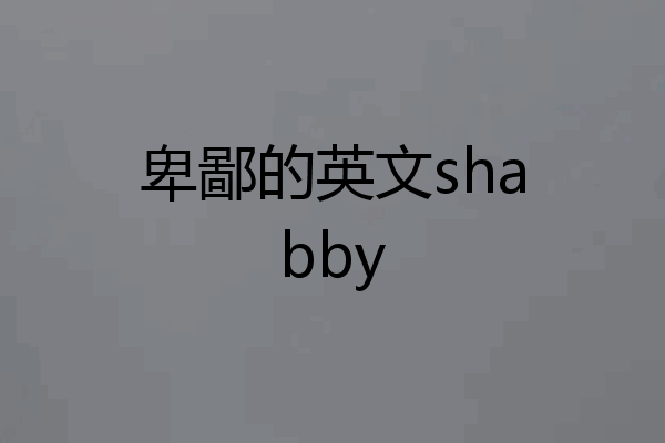 卑鄙的英文shabby