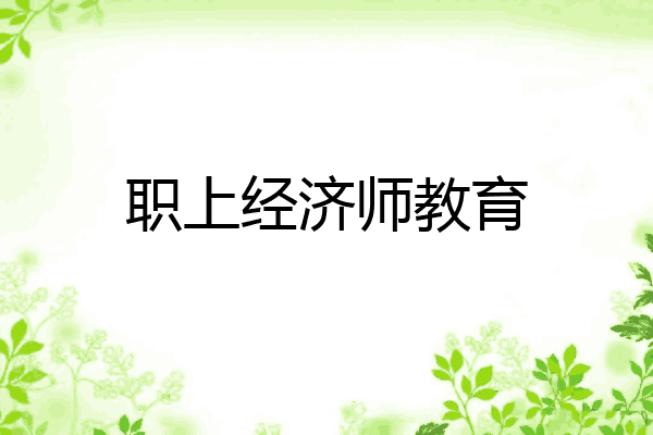 职上经济师教育