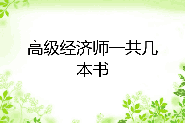 高级经济师一共几本书