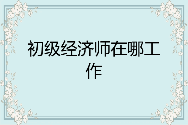 初级经济师在哪工作