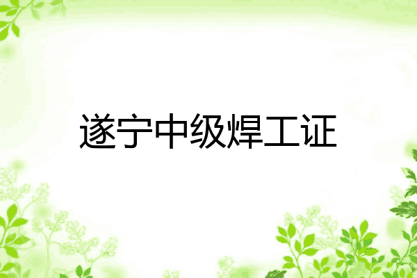 遂宁中级焊工证