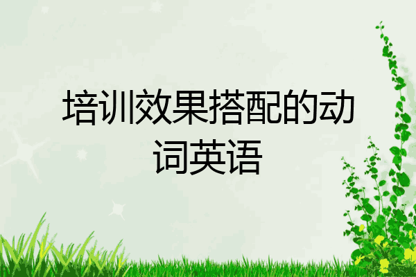 培训效果搭配的动词英语