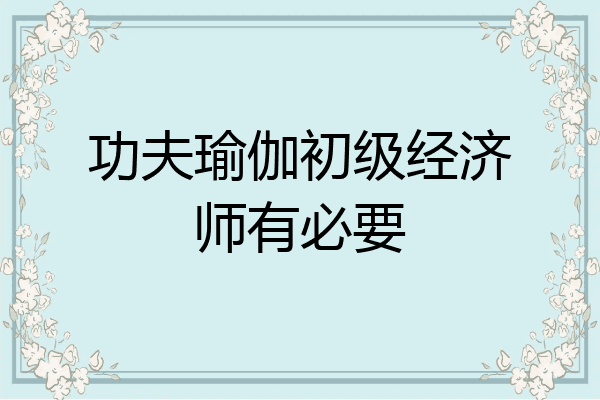 功夫瑜伽初级经济师有必要