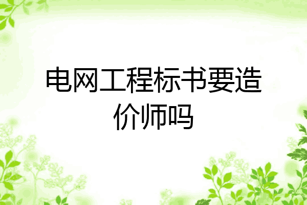 电网工程标书要造价师吗
