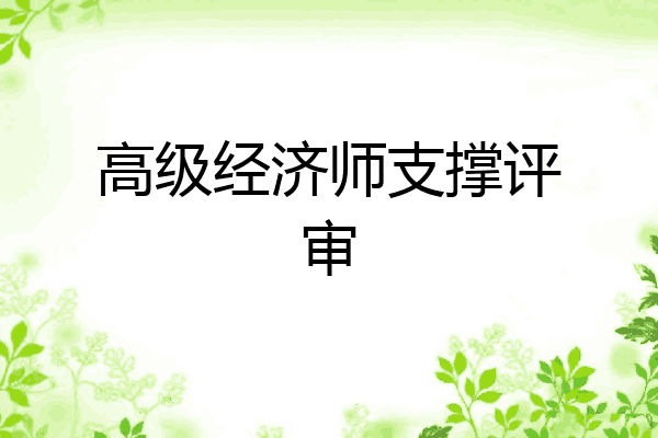 高级经济师支撑评审
