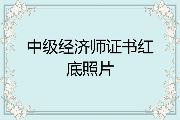 中级经济师证书红底照片