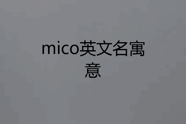 mico英文名寓意