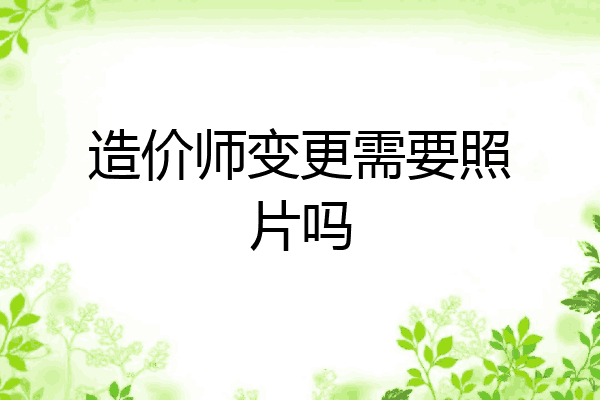 造价师变更需要照片吗