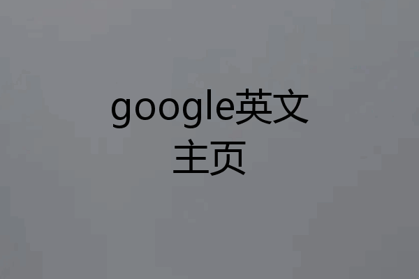google英文主页