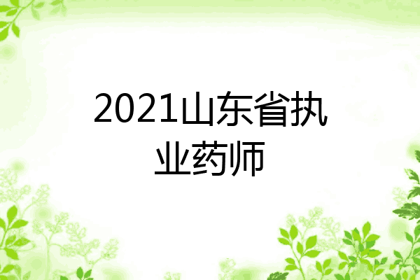 2021山东省执业药师