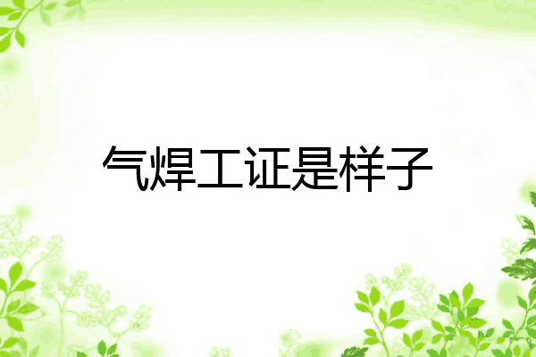 气焊工证是样子