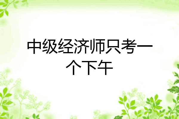 中级经济师只考一个下午