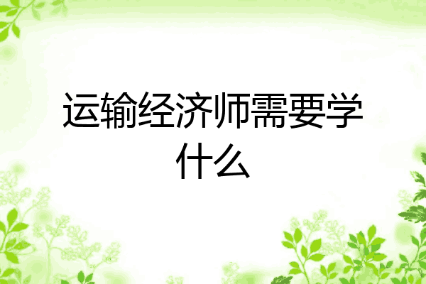 运输经济师需要学什么