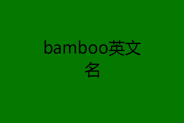 bamboo英文名