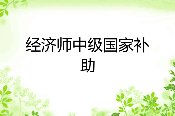 经济师中级国家补助