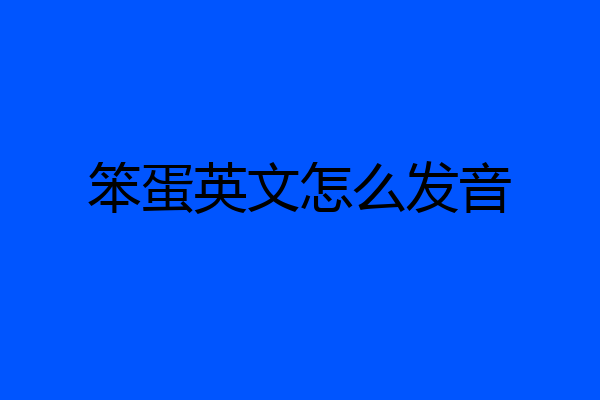 笨蛋英文怎么发音