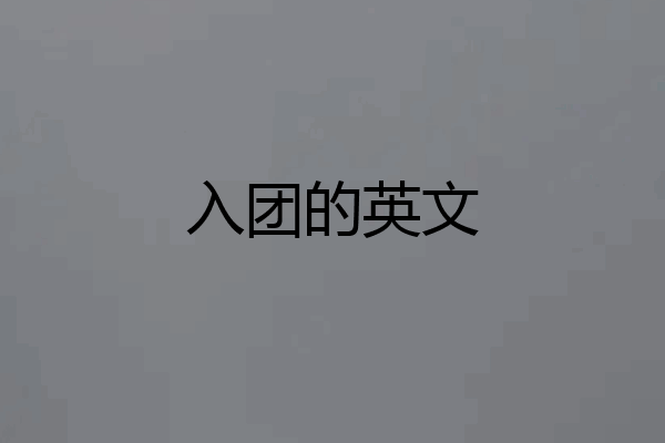 入团的英文