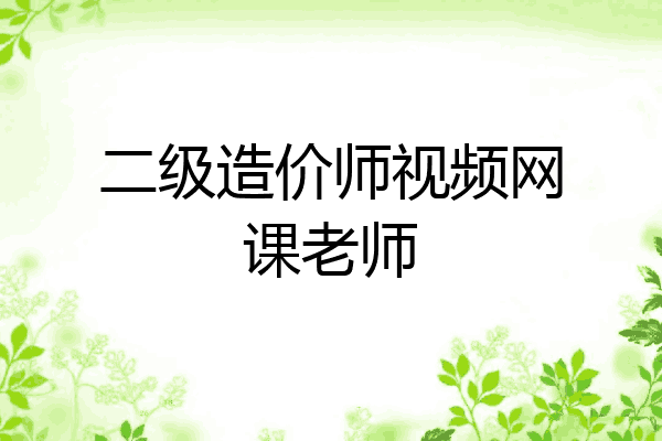 二级造价师视频网课老师