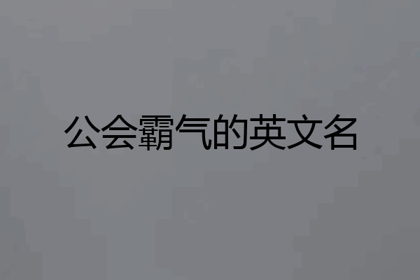 公会霸气的英文名