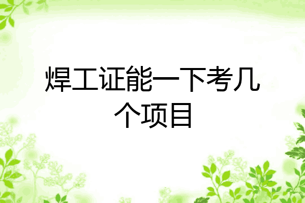 焊工证能一下考几个项目