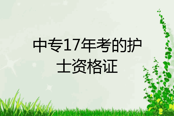 中专17年考的护士资格证