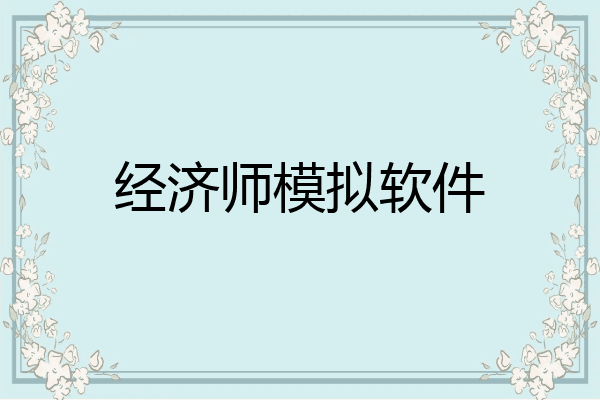 经济师模拟软件