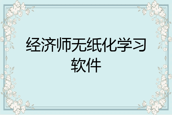 经济师无纸化学习软件
