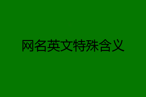 网名英文特殊含义