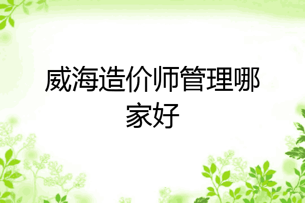 威海造价师管理哪家好