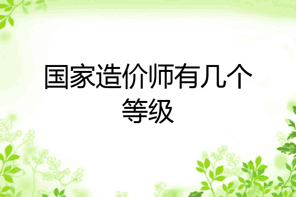 国家造价师有几个等级