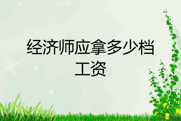 经济师应拿多少档工资