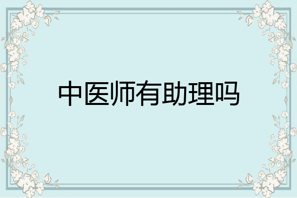 中医师有助理吗