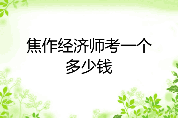 焦作经济师考一个多少钱