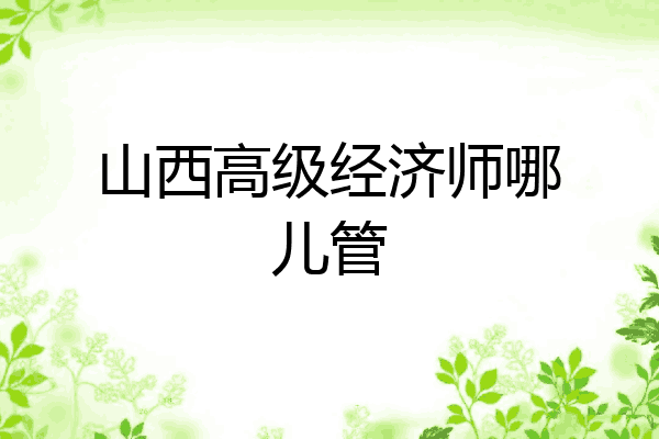 山西高级经济师哪儿管