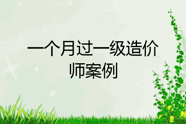 一个月过一级造价师案例