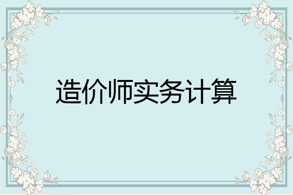 造价师实务计算