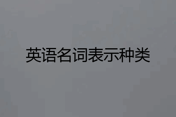 英语名词表示种类