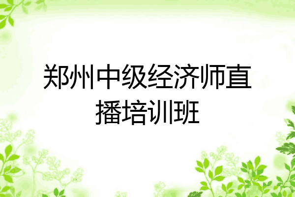 郑州中级经济师直播培训班