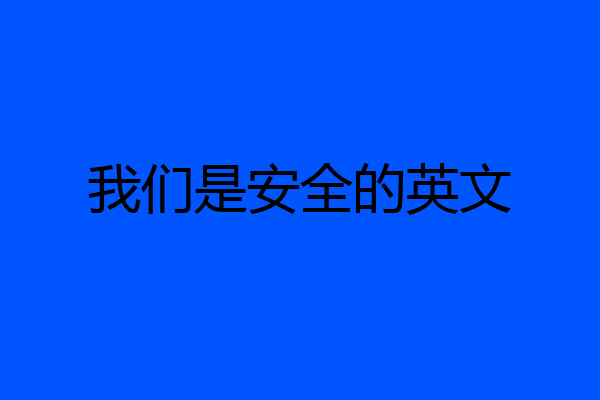 我们是安全的英文