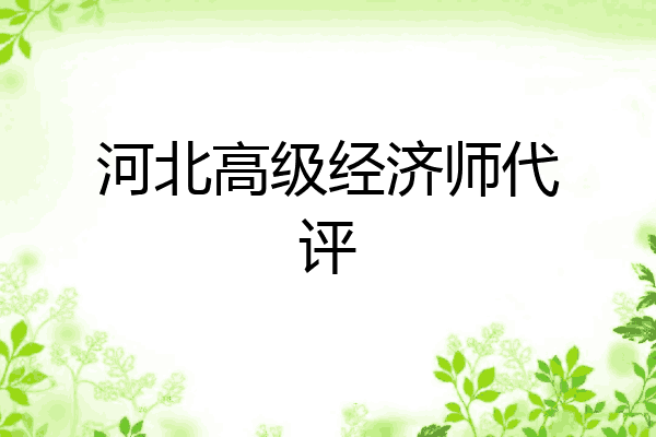 河北高级经济师代评